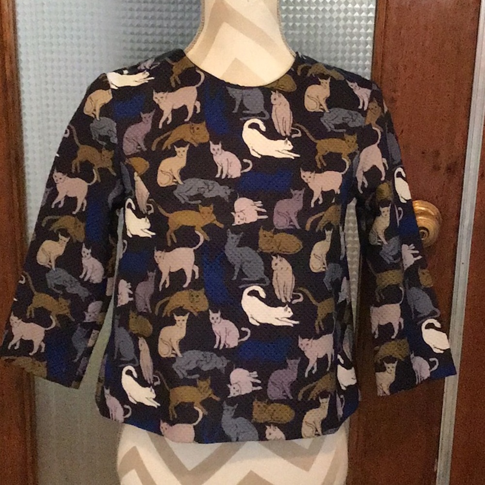H&M Cat Print Blouse - Picture 2 of 5